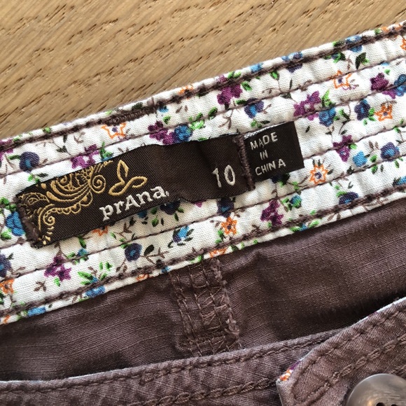 Prana Capris Pants, organic cotton, maroon brown - Picture 3 of 12